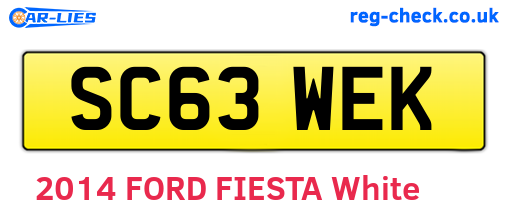 SC63WEK are the vehicle registration plates.