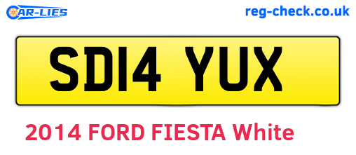 SD14YUX are the vehicle registration plates.