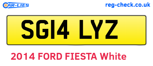 SG14LYZ are the vehicle registration plates.