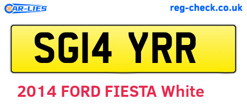 SG14YRR are the vehicle registration plates.
