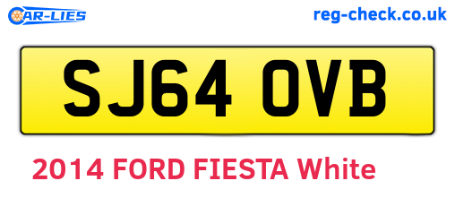 SJ64OVB are the vehicle registration plates.