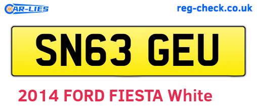 SN63GEU are the vehicle registration plates.