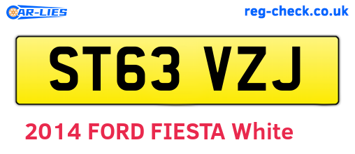 ST63VZJ are the vehicle registration plates.