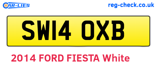 SW14OXB are the vehicle registration plates.