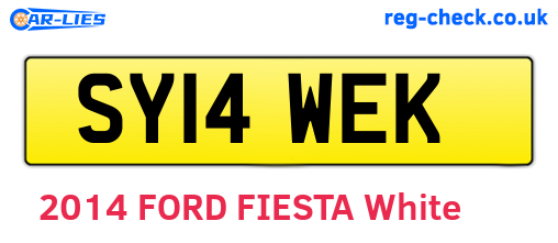 SY14WEK are the vehicle registration plates.