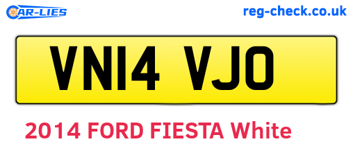 VN14VJO are the vehicle registration plates.