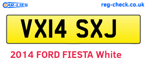 VX14SXJ are the vehicle registration plates.