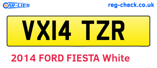 VX14TZR are the vehicle registration plates.