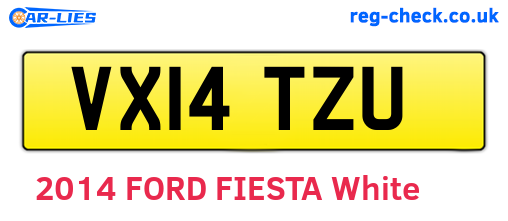 VX14TZU are the vehicle registration plates.
