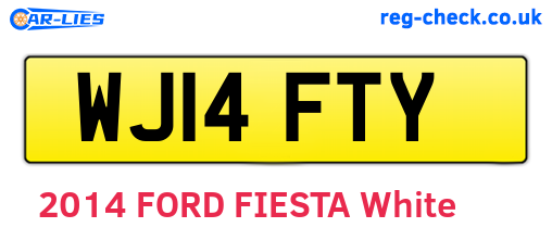WJ14FTY are the vehicle registration plates.