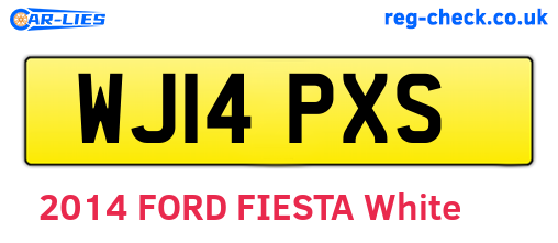 WJ14PXS are the vehicle registration plates.