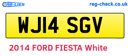 WJ14SGV are the vehicle registration plates.