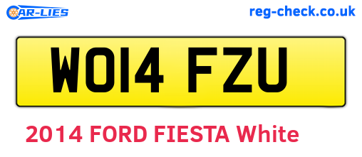 WO14FZU are the vehicle registration plates.
