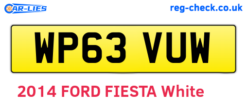 WP63VUW are the vehicle registration plates.
