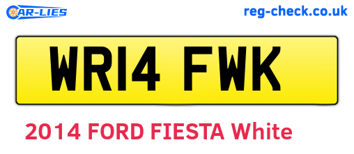 WR14FWK are the vehicle registration plates.