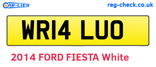 WR14LUO are the vehicle registration plates.