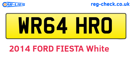 WR64HRO are the vehicle registration plates.