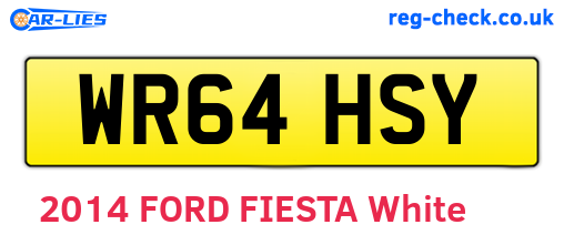 WR64HSY are the vehicle registration plates.