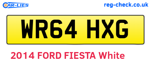 WR64HXG are the vehicle registration plates.