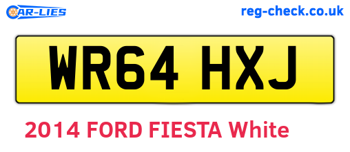 WR64HXJ are the vehicle registration plates.