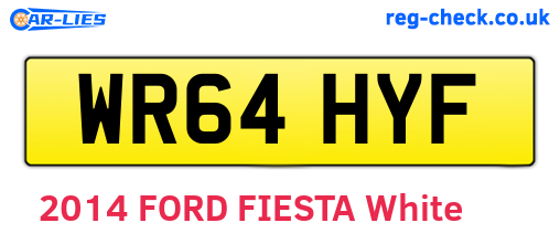 WR64HYF are the vehicle registration plates.