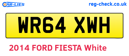WR64XWH are the vehicle registration plates.