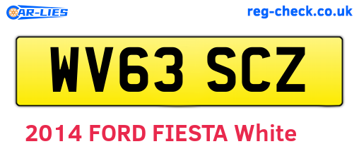 WV63SCZ are the vehicle registration plates.