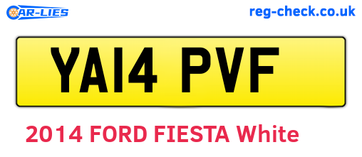 YA14PVF are the vehicle registration plates.