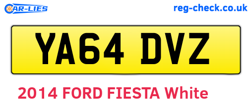 YA64DVZ are the vehicle registration plates.