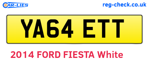 YA64ETT are the vehicle registration plates.