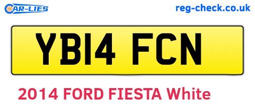 YB14FCN are the vehicle registration plates.