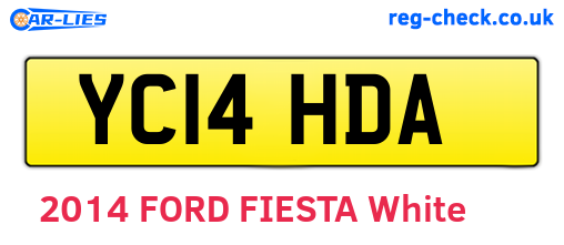 YC14HDA are the vehicle registration plates.