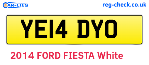 YE14DYO are the vehicle registration plates.