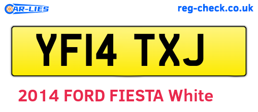YF14TXJ are the vehicle registration plates.
