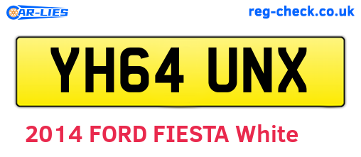 YH64UNX are the vehicle registration plates.