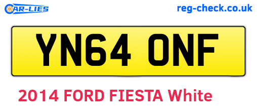 YN64ONF are the vehicle registration plates.