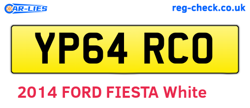 YP64RCO are the vehicle registration plates.