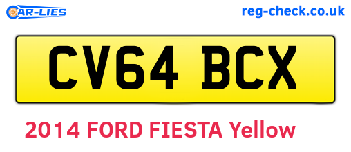 CV64BCX are the vehicle registration plates.