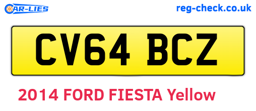 CV64BCZ are the vehicle registration plates.