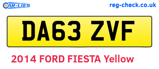 DA63ZVF are the vehicle registration plates.
