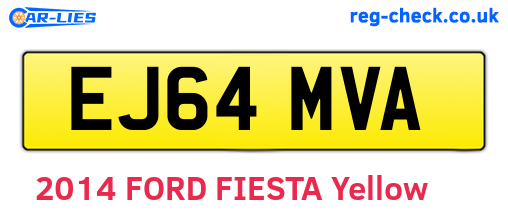 EJ64MVA are the vehicle registration plates.