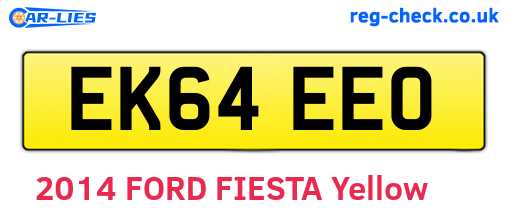 EK64EEO are the vehicle registration plates.