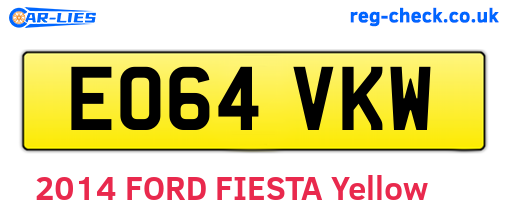 EO64VKW are the vehicle registration plates.