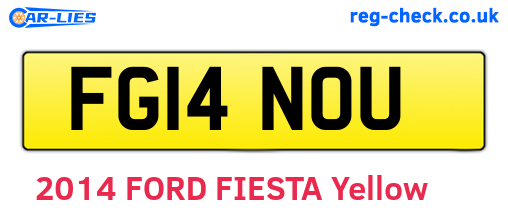 FG14NOU are the vehicle registration plates.