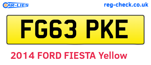 FG63PKE are the vehicle registration plates.