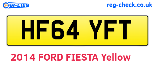 HF64YFT are the vehicle registration plates.