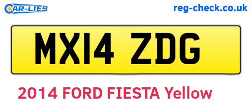 MX14ZDG are the vehicle registration plates.
