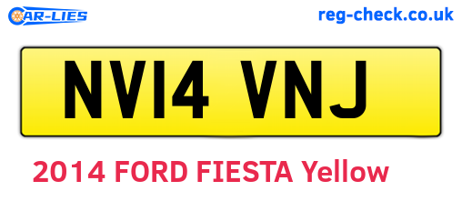 NV14VNJ are the vehicle registration plates.