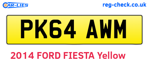 PK64AWM are the vehicle registration plates.