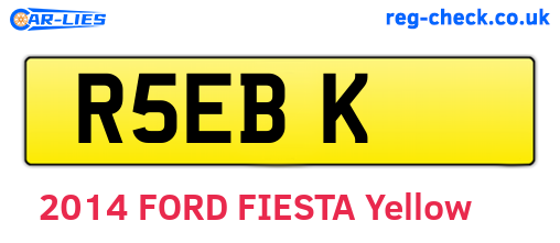 R5EBK are the vehicle registration plates.